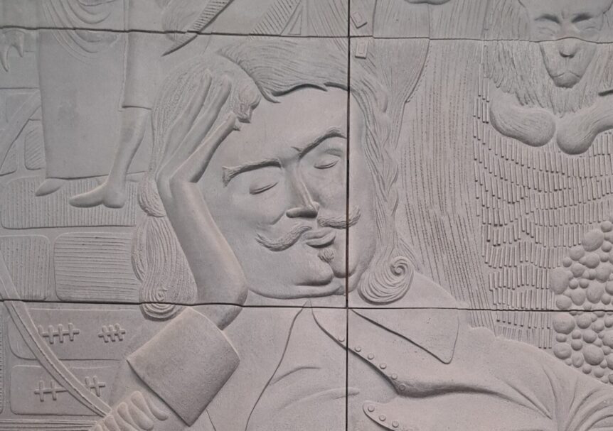 Pilgrim's Progress mural at Bedford Central Library